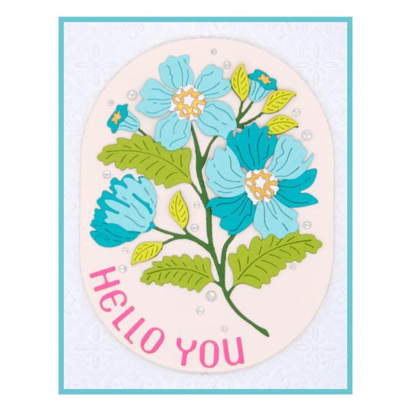 Spellbinders - Stanzschablone "Stylish Oval Hello You Floral" Dies