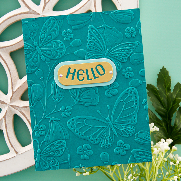 Spellbinders - Stanzschablone "Stylish Oval Hello You Floral" Dies