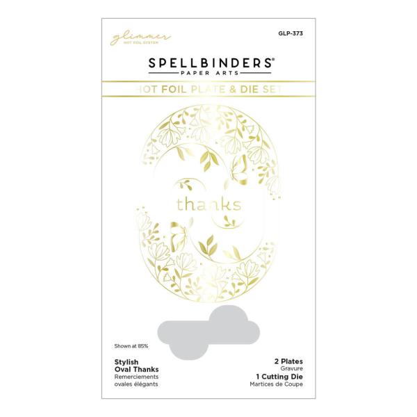 Spellbinders - Glimmer Hot Foil Plate "Stylish Oval Thanks"