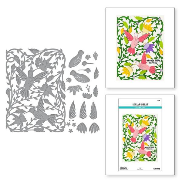 Spellbinders - Stanzschablone "Delicate Floral Hummingbirds" Dies