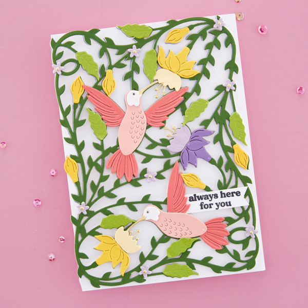 Spellbinders - Stanzschablone "Delicate Floral Hummingbirds" Dies