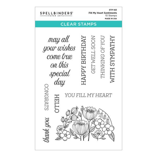 Spellbinders - Stempelset "Fill My Heart Sentiments" Clear Stamps