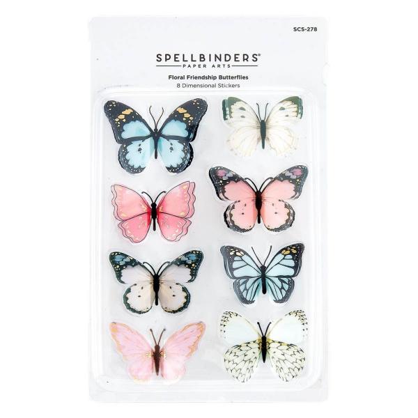 Spellbinders - Aufkleber "Floral Friendship Butterfly" Sticker