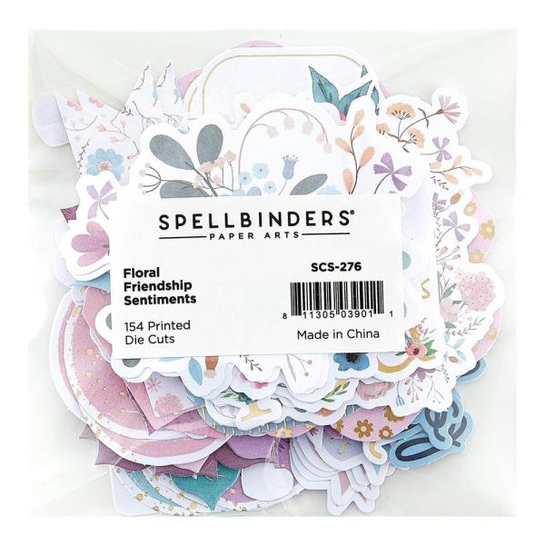 Spellbinders - Stanzteile "Floral Friendship Sentiments" Die Cuts