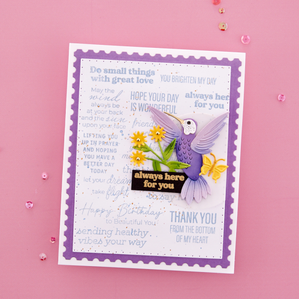 Spellbinders - Stempelset "Hummingbird Sentiments" Clear Stamps