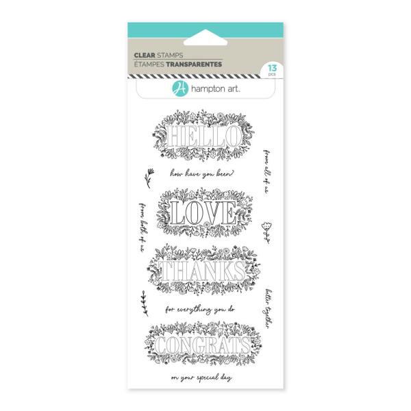 Hampton Art - Stempelset "Botanical Sentiments" Clear Stamps