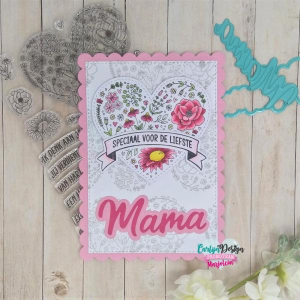 Carlijn Design - Stempelset "Bloemenhart Banner" Clear Stamp 