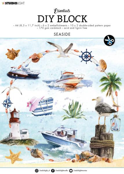 Studio Light - Designpapier - Stanzteile "Seaside " DIY Block A4 - 32 Bogen