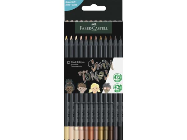 Faber Castell "Black Edition Colour Pencils Skin Tones Box" 12 Buntstifte