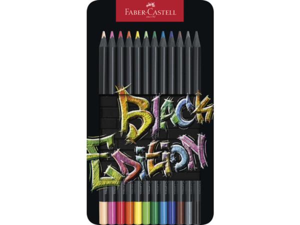 Faber Castell "Black Edition Colour Pencils Tin" 12 Buntstifte