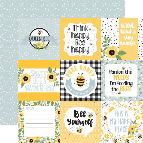 Echo Park - Designpapier "Bee Happy" Paper Pack 6x6 Inch - 24 Bogen