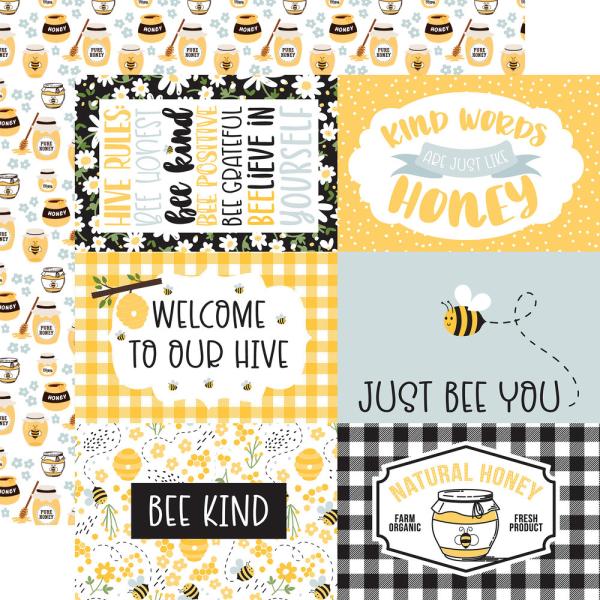 Echo Park - Designpapier "Bee Happy" Paper Pack 6x6 Inch - 24 Bogen