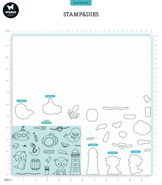 Studio Light - Stempel & Stanzschablone "Sea Shore" Stamp & Dies