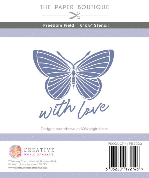 The Paper Boutique - Schablone "Freedom Field" Stencil 6x6 Inch