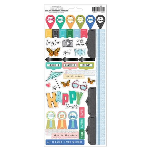 American Crafts - Aufkleber "Where To Next" Chipboard Sticker