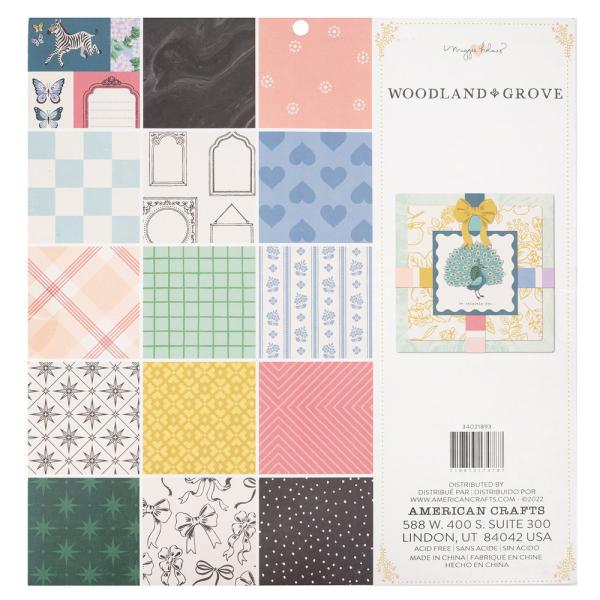 American Crafts - Designpapier "Woodland Grove" Paper Pack 12x12 Inch - 48 Bogen