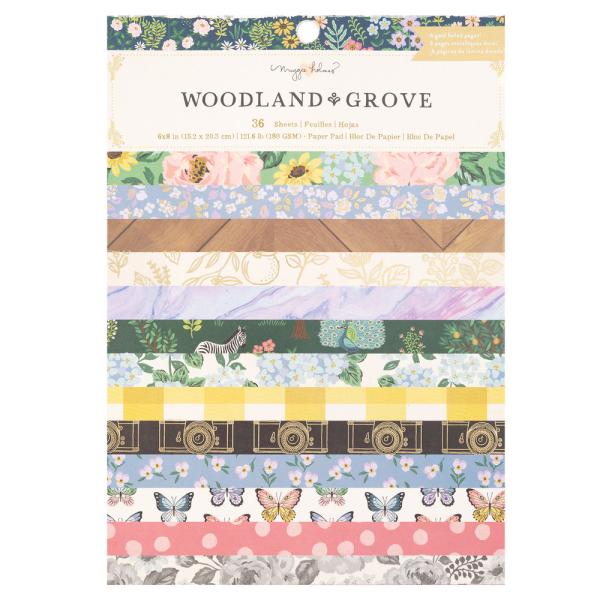 American Crafts - Designpapier "Woodland Grove" Paper Pack 6x8 Inch - 36 Bogen