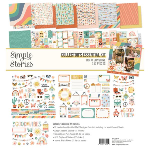 Simple Stories - Collectors Essential Kit "Boho Sunshine" 12 Bogen Designpapier