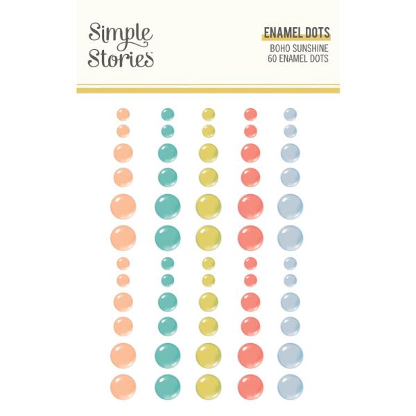 Simple Stories - Enamel Dots "Boho Sunshine" 60 Stück 