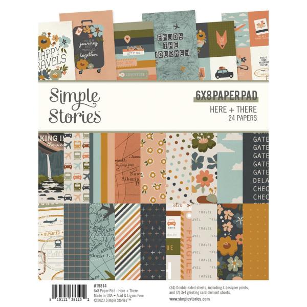 Simple Stories - Designpapier "Here + There" Paper Pack 6x8 Inch - 24 Bogen