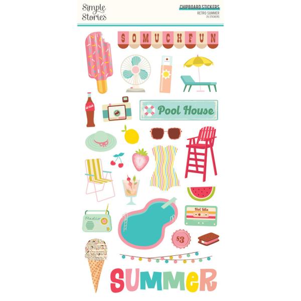 Simple Stories - Aufkleber "Retro Summer" Chipboard Sticker 