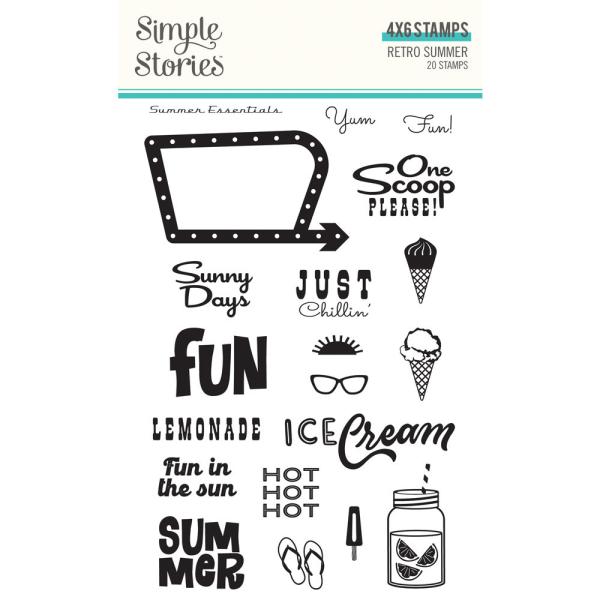 Simple Stories - Stempelset "Retro Summer" Clear Stamps 