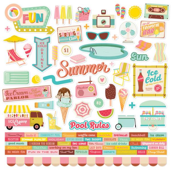 Simple Stories - Collections Kit "Retro Summer" 12 Bogen Designpapier