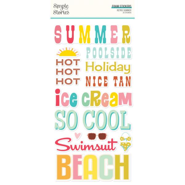 Simple Stories - Aufkleber "Retro Summer" Foam Sticker