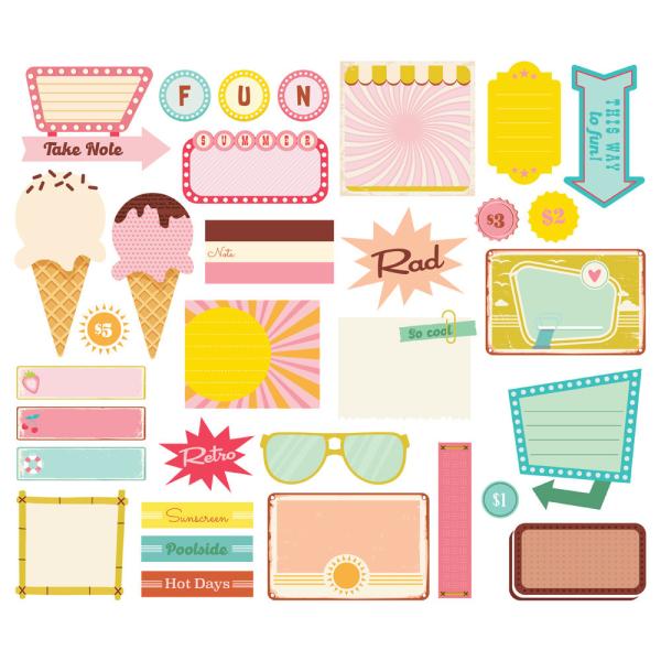 Simple Stories - Stanzteile "Retro Summer" Die Cuts