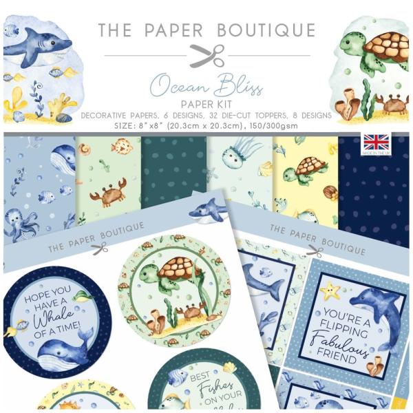 The Paper Boutique - Designpapier "Ocean Bliss" Paper Kit 8x8 Inch - 36 Bogen