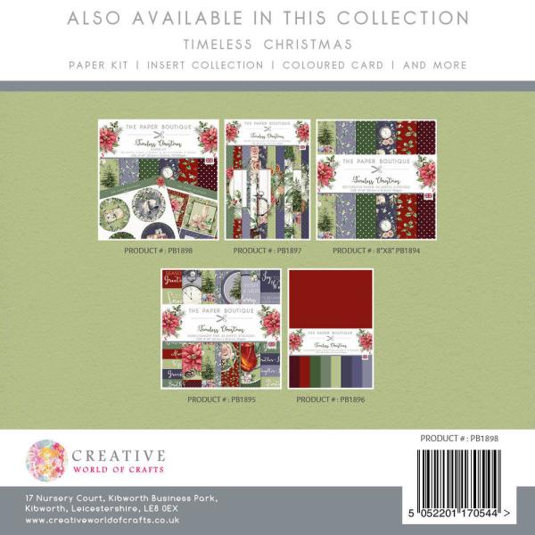 The Paper Boutique - Designpapier "Timeless Christmas" Paper Kit 8x8 Inch - 36 Bogen