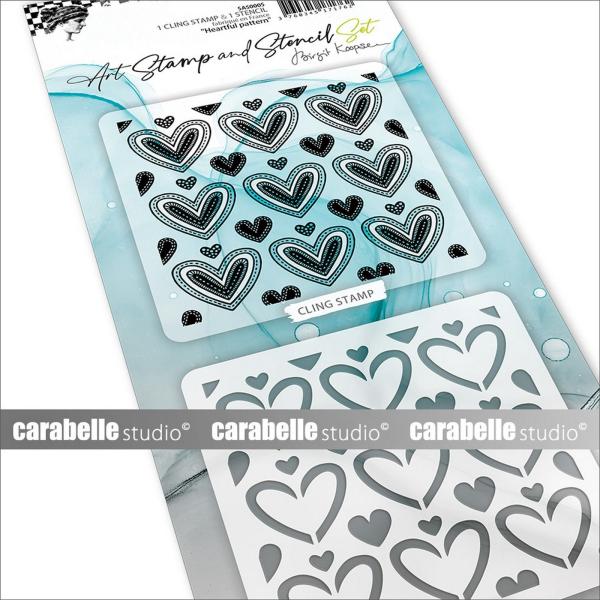 Carabelle Studio - Stempel & Schablone "Heartful Pattern" Art Stamp & Stencil