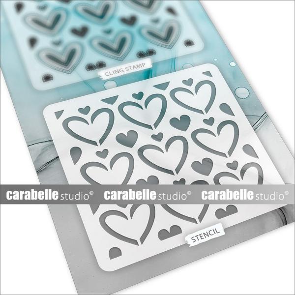 Carabelle Studio - Stempel & Schablone "Heartful Pattern" Art Stamp & Stencil