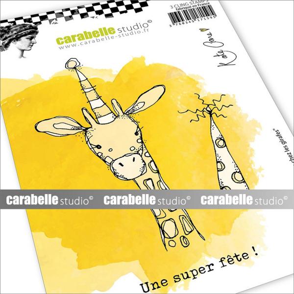 Carabelle Studio - Gummistempelset "Une Fête Chez Les Girafes!" Cling Stamp