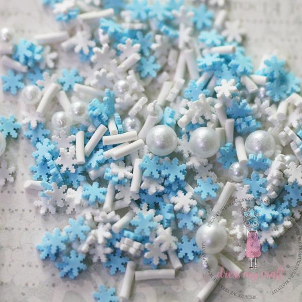 Dress My Craft - Streuteile "Snowflakes Mix" Shaker Slices 8g