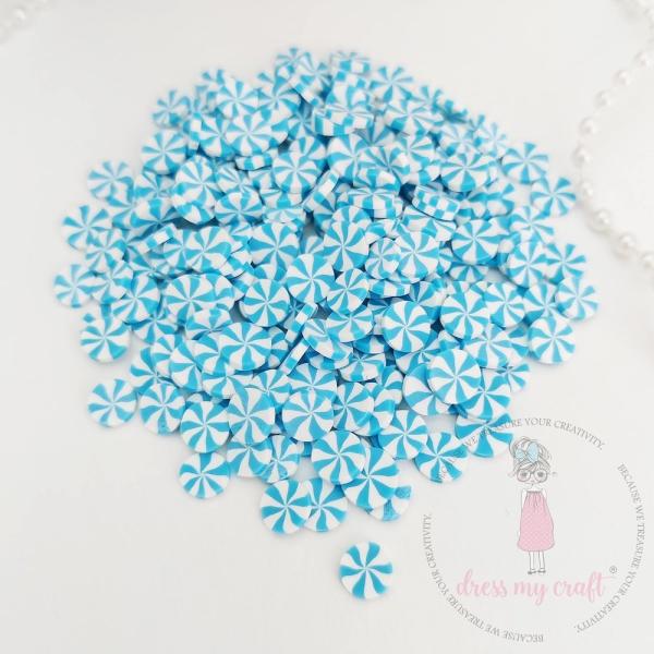 Dress My Craft - Streuteile "Blue Swirl Candies" Shaker Slices 8g