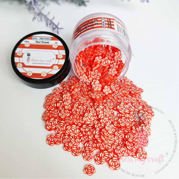 Dress My Craft - Streuteile "Red Roses" Shaker Slices 8g