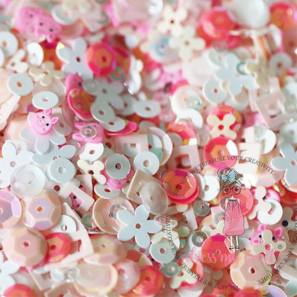 Dress My Craft - Pailetten - Streuteile "Pink Piggy" Sequins Mix 25g