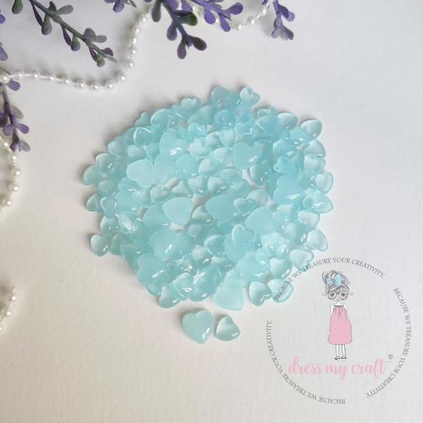 Dress My Craft - Streuteile Wassertropfen "Heart Pastel Blue" Droplets 8g