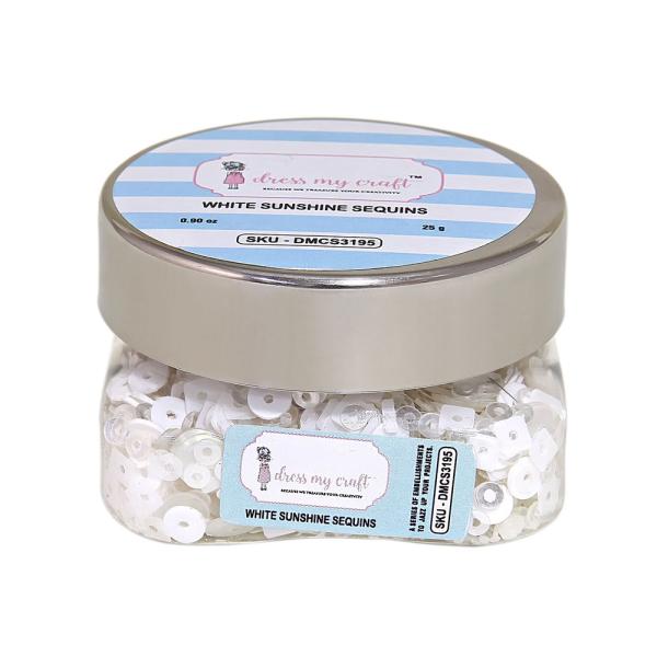 Dress My Craft - Pailetten - Streuteile "White Sunshine" Sequins Mix 25g