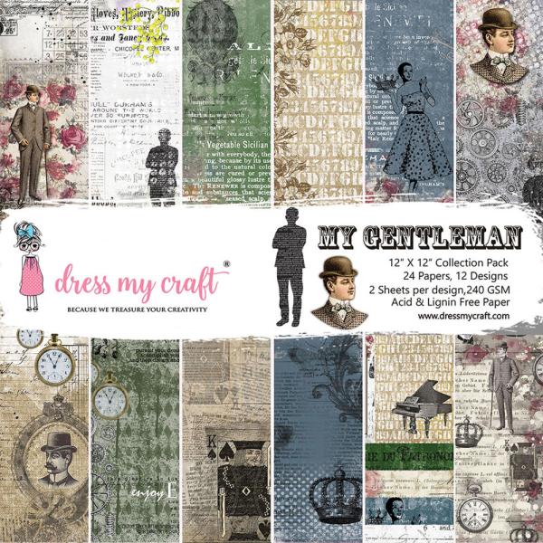 Dress My Craft - Designpapier "My Gentleman" Paper Pack 12x12 Inch - 24 Bogen