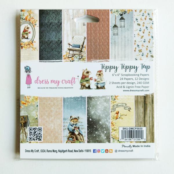 Dress My Craft - Designpapier "Tippy Tippy Tap" Paper Pack 6x6 Inch - 24 Bogen