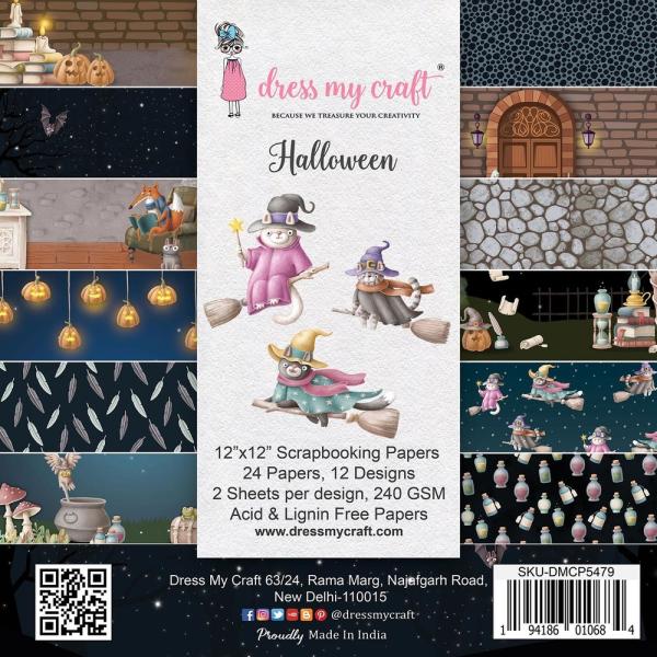 Dress My Craft - Designpapier "Halloween" Paper Pack 12x12 Inch - 24 Bogen