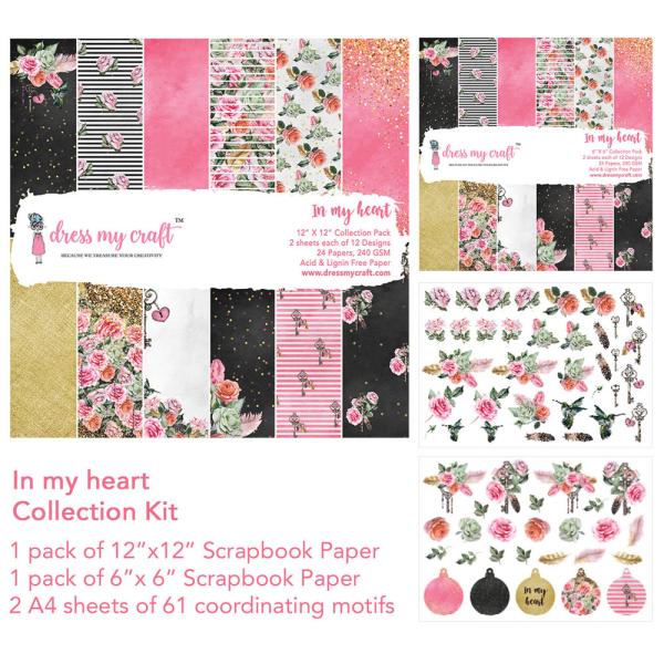 Dress My Craft - Collection Kit "In My Heart" Paper Pack