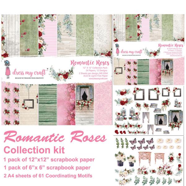 Dress My Craft - Collection Kit "Romantic Roses" Paper Pack