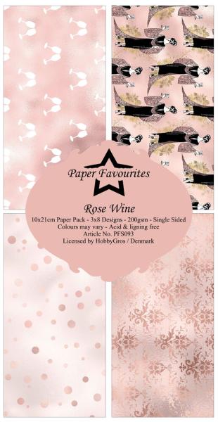 Paper Favourites - Designpapier "Rose Wine " Slim Paper Pack 3x8 Inch - 24 Bogen