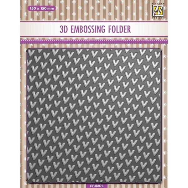 Nellie Snellen - Prägefolder "Background Hearts" 3D Embossing Folder 