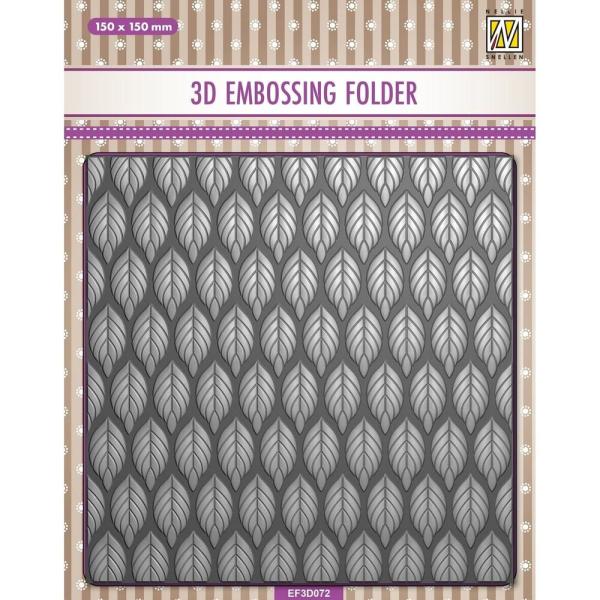 Nellie's Choice - Prägefolder "Background Leaves" 3D Embossing Folder 