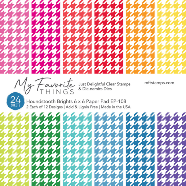 My Favorite Things - Designpapier "Houndstooth Brights" Paper Pad 6x6 Inch - 24 Bogen