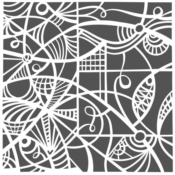 The Crafters Workshop - Schablone 6x6 Inch "Patterned Glass" Stencil